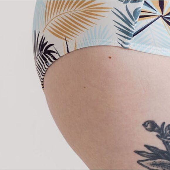 NWT 2XL - Midrise Full Coverage Briefs Bikini Swim Bottom in Palm Print - Picture 10 of 15